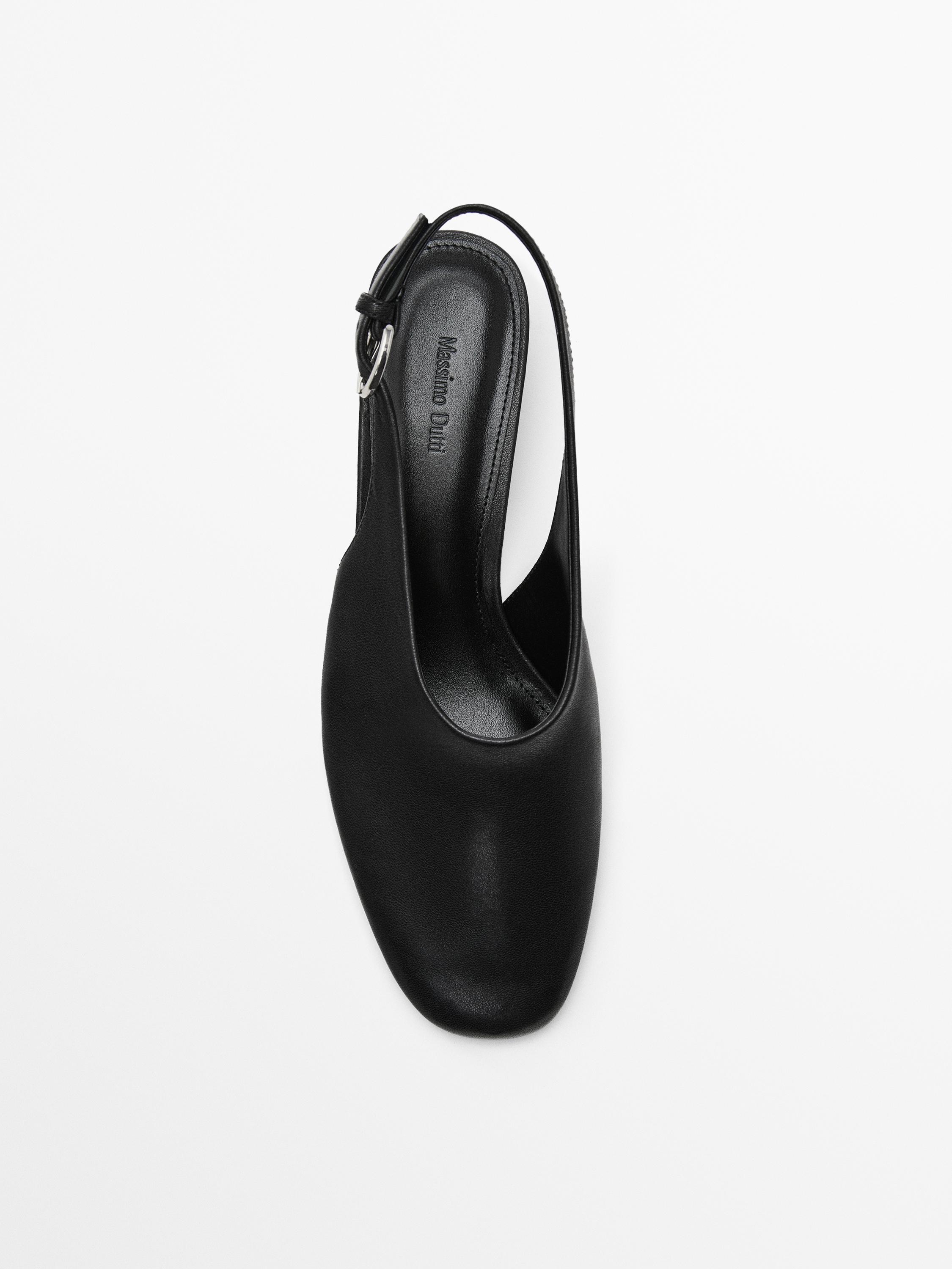 High-heel slingback shoes